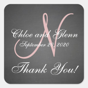 Chalkboard Wedding Personalised Thank You Sticker