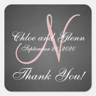 Chalkboard Wedding Personalised Thank You Sticker