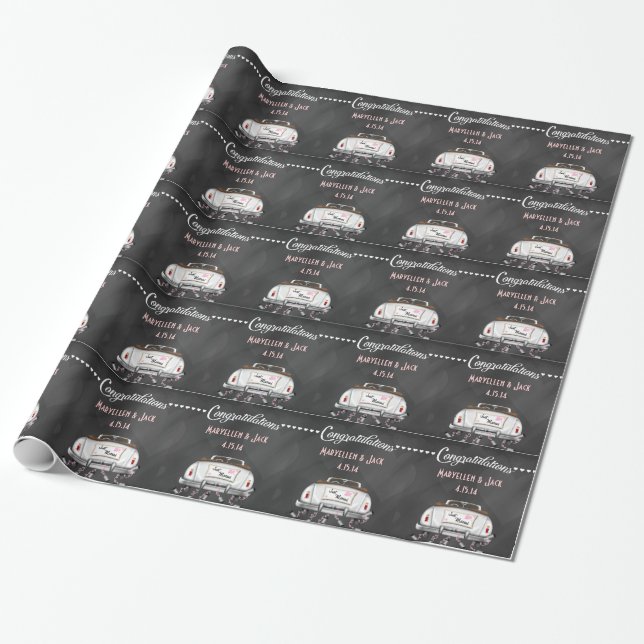 Chalkboard Wedding Personalised Wrapping Paper (Unrolled)