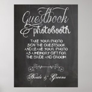 Chalkboard Wedding Photo Booth Poster