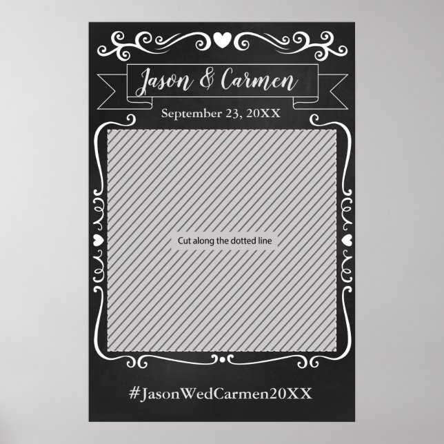 Chalkboard Wedding Photo Frame Props Poster (Front)