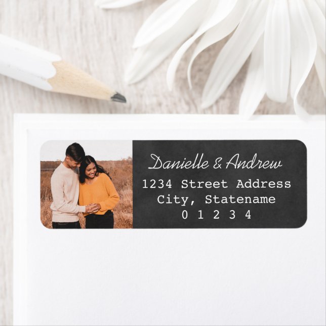 Chalkboard Wedding Photo Return Address (Insitu)