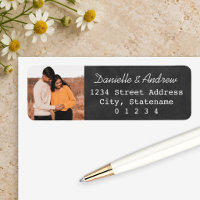 Chalkboard Wedding Photo Return Address
