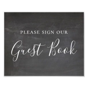 Chalkboard wedding poster. Please sign guest book
