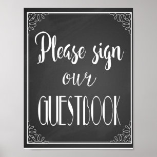 Chalkboard Wedding print Please sign our Guestbook