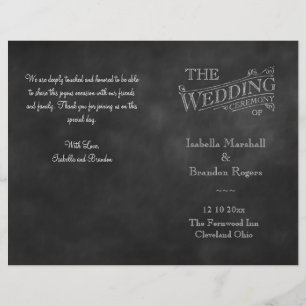 Chalkboard Wedding Program