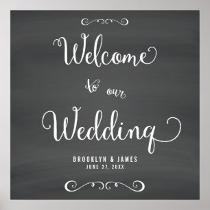 Chalkboard Wedding Reception Sign Print 20x20