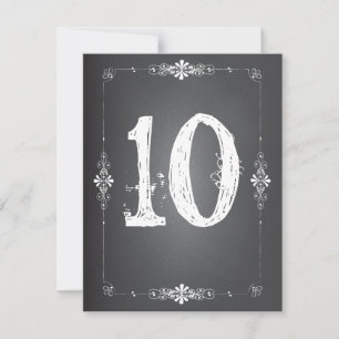 Chalkboard Wedding Reception Table Number Card