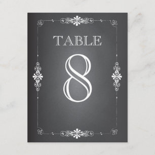 Chalkboard Wedding Reception Table Number Card