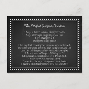 Chalkboard Wedding Recipe Favour Tag Postcard