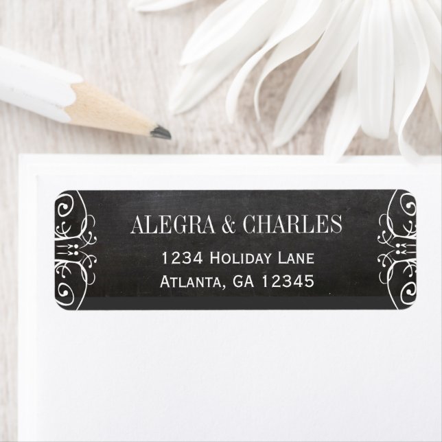 Chalkboard Wedding Return Address (Insitu)