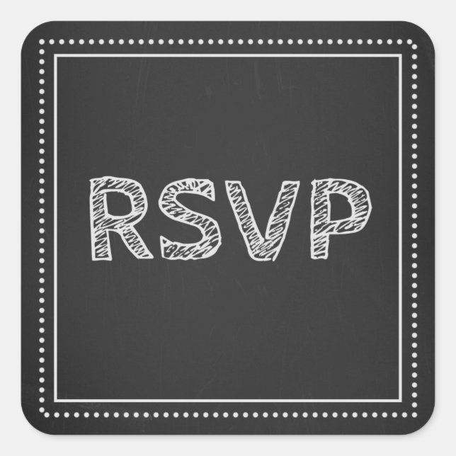 Chalkboard Wedding RSVP Envelope Seals (Front)