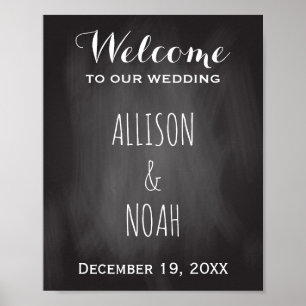 Chalkboard Wedding   Rustic Welcome Reception Sign