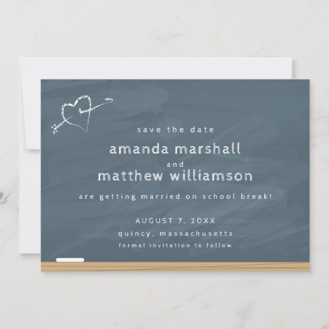 Chalkboard Wedding Save the Date (Front)
