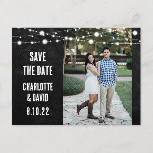 Chalkboard Wedding Save The Date Photo Postcard