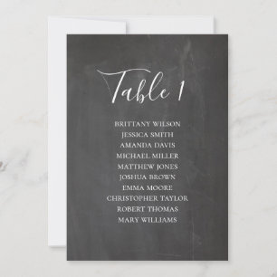 Chalkboard wedding seating chart. Modern table Invitation
