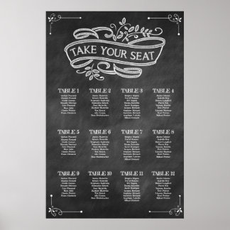 Chalkboard Wedding Seating Chart Take Your Seat