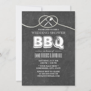 Chalkboard Wedding Shower Tying the Knot BBQ Party Invitation