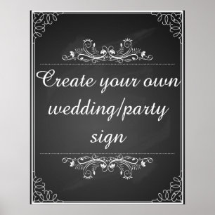 Chalkboard wedding sign with your own words