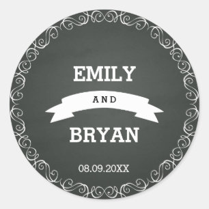Chalkboard Wedding Sticker