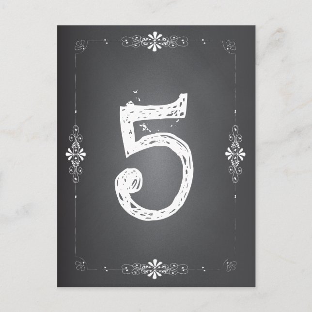 Chalkboard Wedding Table Card (Front)