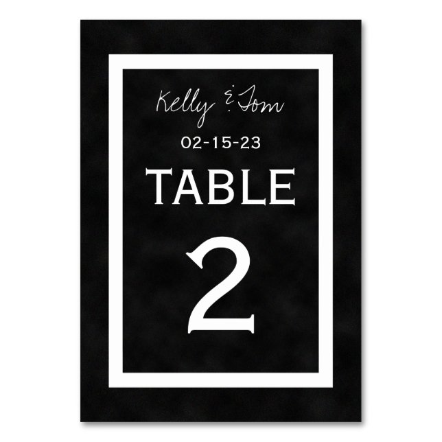 Chalkboard Wedding Table Numbers Cards (Front)