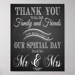 Chalkboard Wedding Thank You print