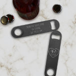 Chalkboard Wedding Thank You Speed Bottle Opener<br><div class="desc">Speed bottle openers are a perfect wedding favour to say thank you for being there on your special day. For bridesmaids,  groomsmen and everyone else.  Add your initials and special date to the chalky heart and on the reverse,  add a short thank you (max 3 lines).</div>