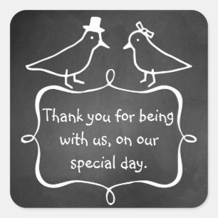 Chalkboard Wedding Thank You Sticker