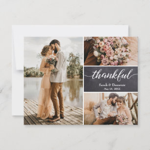Chalkboard Wedding Thankful Custom Photo Collage
