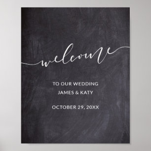 Chalkboard wedding welcome sign wedding poster