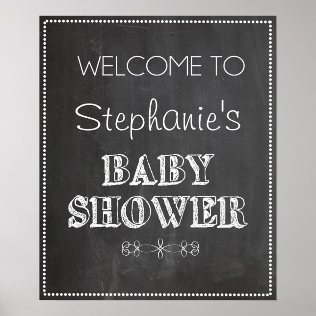 Chalkboard Welcome Baby Shower Sign (Front)