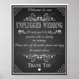 Chalkboard Welcome to our Unplugged wedding print