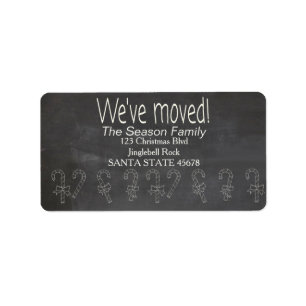 chalkboard "we've moved" Christmas label