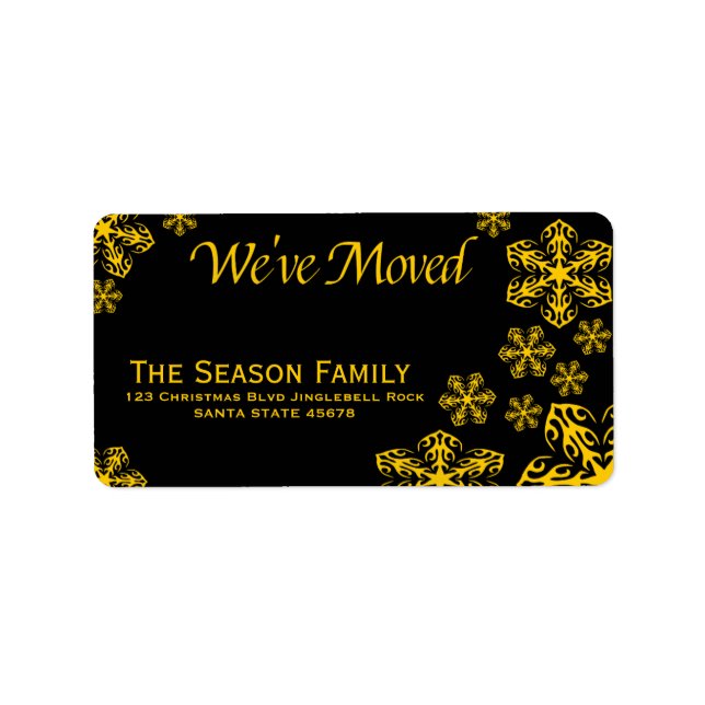 chalkboard "we've moved" Christmas label (Front)