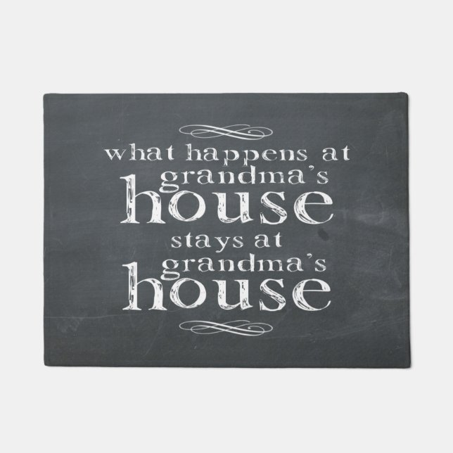 Chalkboard What Happens At Grandma's House Doormat (Front)