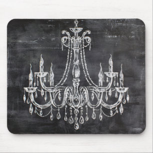 Chalkboard White Chalk Chandelier Mouse Mat