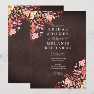 Chalkboard Wildflowers Floral Bridal Shower Invitation