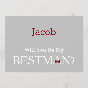 Chalkboard Will You Be My Bestman? Invitation