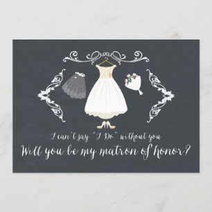 Chalkboard Will You Be My Matron of Honour Card