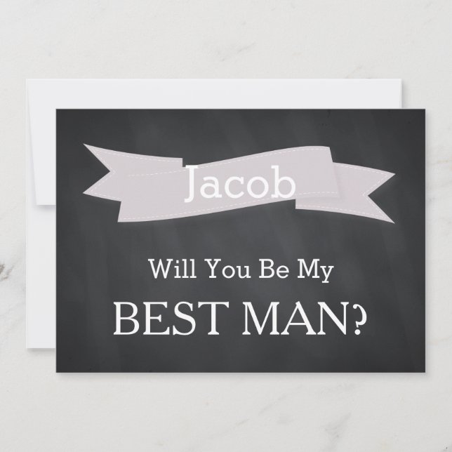 Chalkboard Will You Be Our Best Man Invitation (Front)