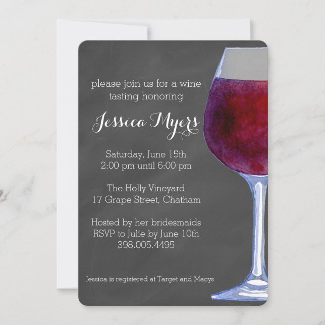 Chalkboard Wine Invitation (Front)