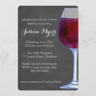 Chalkboard Wine Party Invitation II