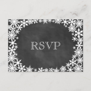 Chalkboard Winter Lace RSVP Card