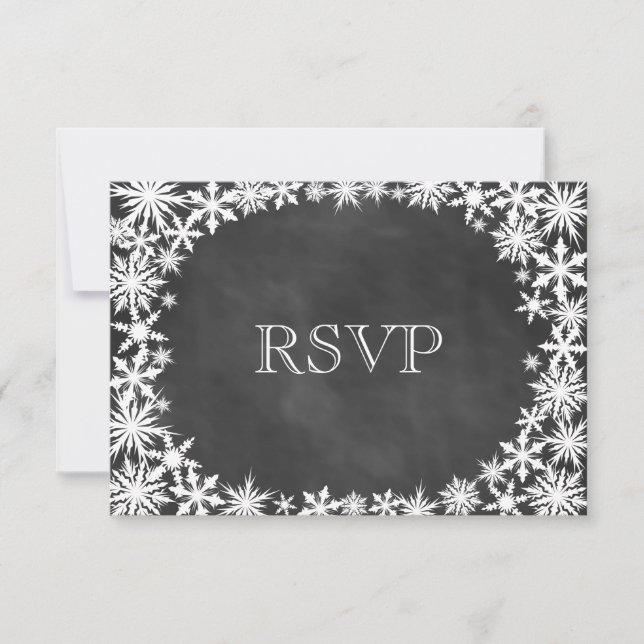 Chalkboard Winter Lace RSVP Card (Front)