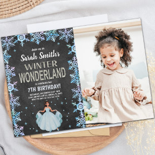 ChalkBoard Winter Wonderland Invitations w photo