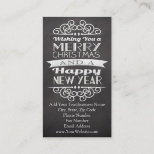Chalkboard Wishing You Merry Christmas Business Card