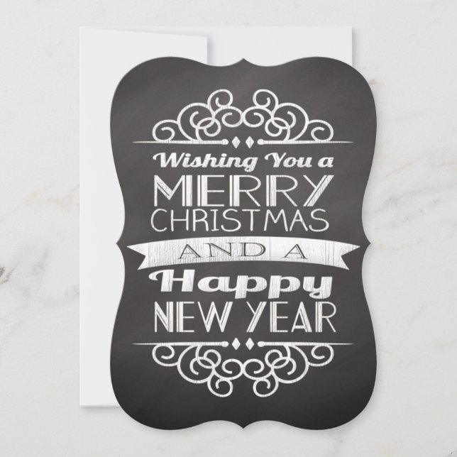 Chalkboard Wishing You Merry Christmas Invitation (Front)