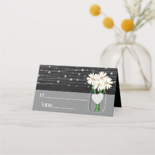Chalkboard with Daisies in a Mason Jar Place Card