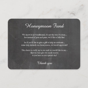 Chalkboard world map honeymoon well wishing card